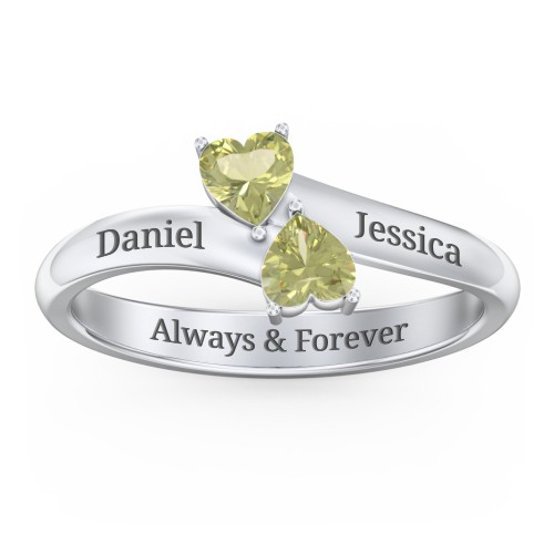 Inverted Twin Heart Ring