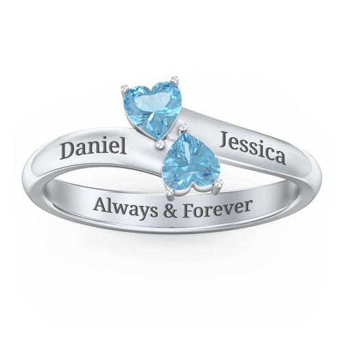 Inverted Twin Heart Ring