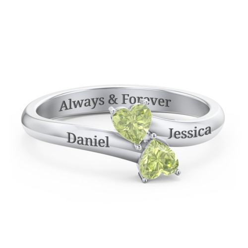 Inverted Twin Heart Ring