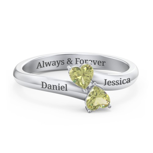 Inverted Twin Heart Ring