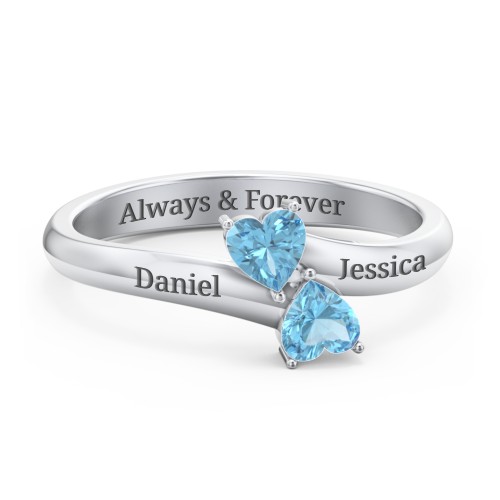 Inverted Twin Heart Ring
