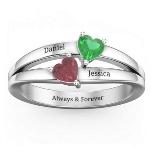 Twin Hearts Ring