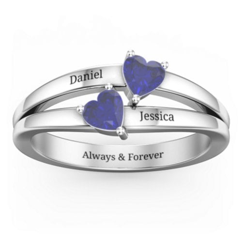 Twin Hearts Ring