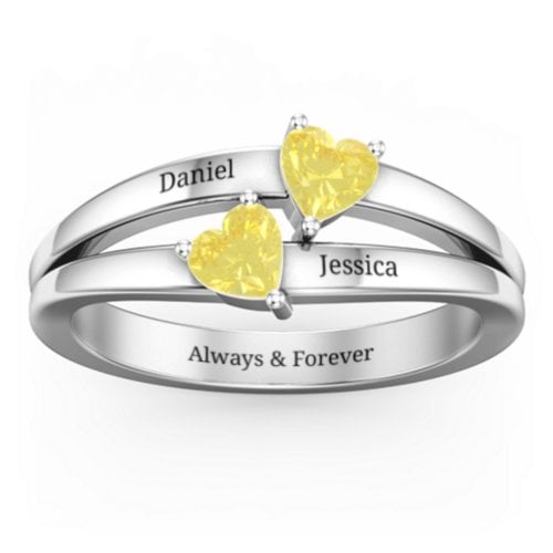 Twin Hearts Ring