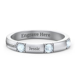 Elegant Three Gemstone Ring