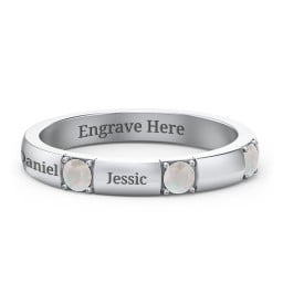 Elegant Three Gemstone Ring