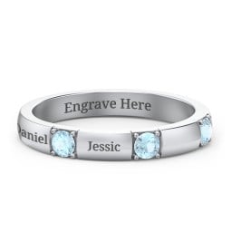 Elegant Three Gemstone Ring