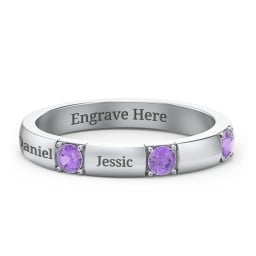 Elegant Three Gemstone Ring