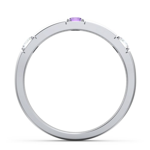 Elegant Three Gemstone Ring