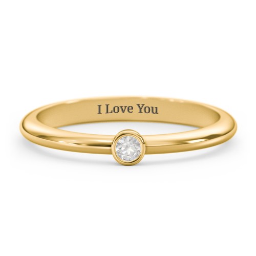 Classic Bezel Set Ring – 9kt Yellow Gold with Cubic Zirconia