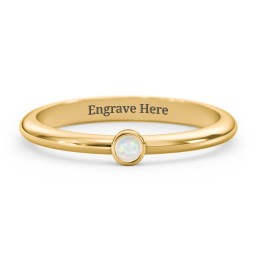 Classic Bezel Set Ring in 18K Gold Plated Silver with Opal