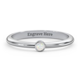 Classic Bezel Set Ring in 925 Sterling Silver with Opal