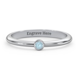 Classic Bezel Set Ring in 925 Sterling Silver with Blue Topaz