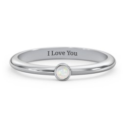 Classic Bezel Set Ring in 925 Sterling Silver with Opal