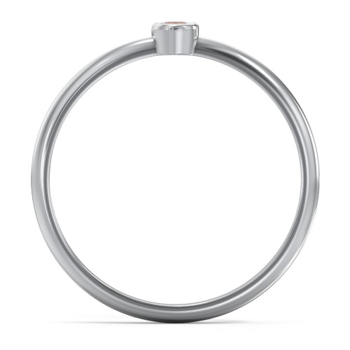Classic Bezel Set Ring – Sterling Silver with Garnet