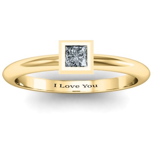 Ovation Classic Princess Setting Ring – 9kt Yellow Gold with Cubic Zirconia