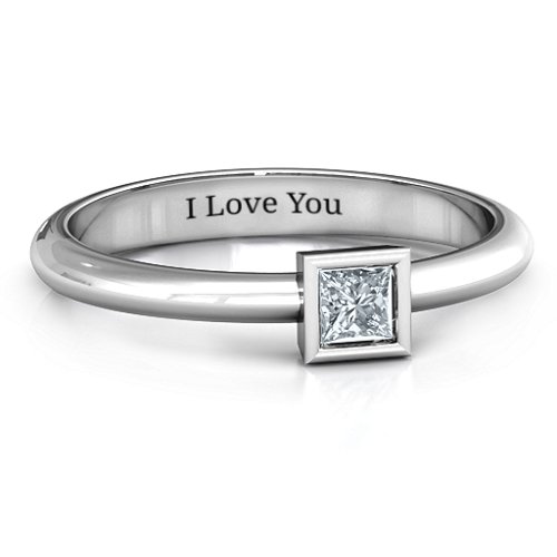 Ovation Classic Princess Setting Ring – Sterling Silver with Cubic Zirconia