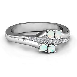 Four Stone Ring with Accents