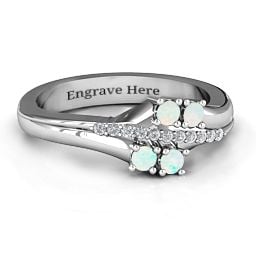 Four Stone Ring with Accents