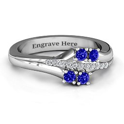 Four Stone Ring with Accents