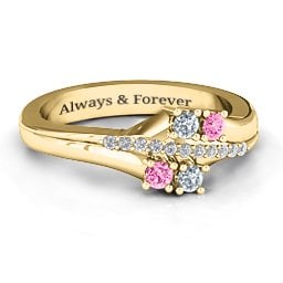 Four Stone Ring with Accents