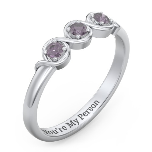 Triple Wave Ring – Sterling Silver with Alexandrite
