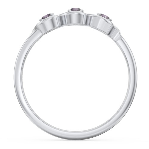 Triple Wave Ring – Sterling Silver with Alexandrite