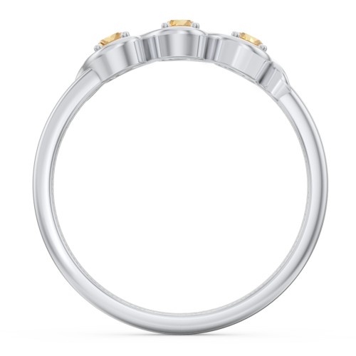 Triple Wave Ring – Sterling Silver with Citrine