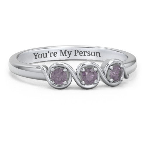 Triple Wave Ring – Sterling Silver with Alexandrite