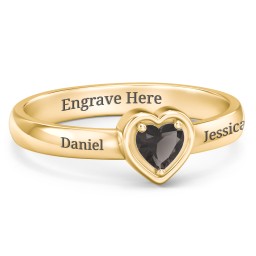 Heart in a Heart Ring in 18K Gold Plated Silver