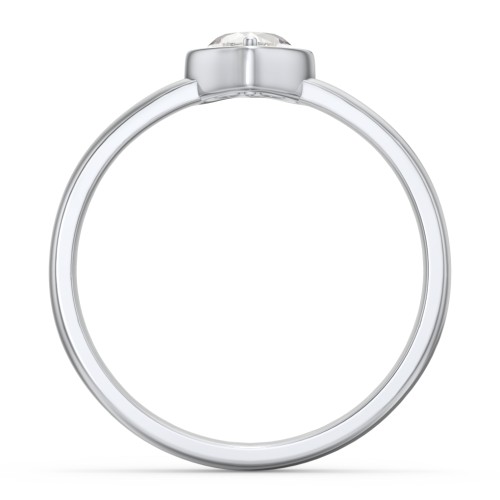 Heart in a Heart Ring – Sterling Silver with Cubic Zirconia