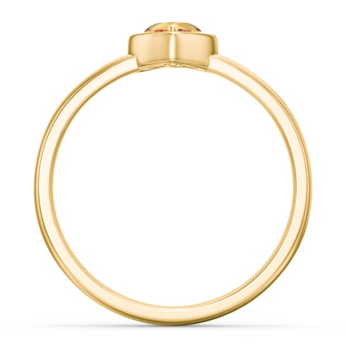 Heart in a Heart Ring – 18K Gold Plated Silver with Citrine