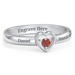 Solitaire Heart Ring