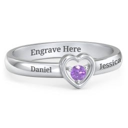 Solitaire Heart Ring