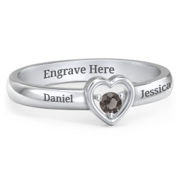 Solitaire Heart Ring