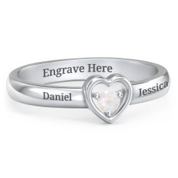 Solitaire Heart Ring