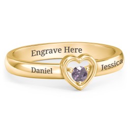 Solitaire Heart Ring