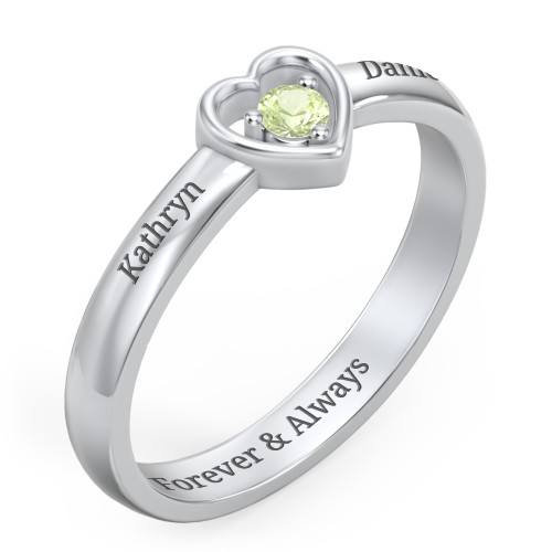 Solitaire Heart Ring
