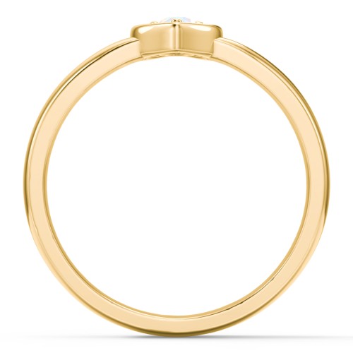 Solitaire Heart Ring – 18K Gold Plated Silver with Opal