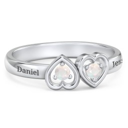 Inverted Kissing Hearts Ring