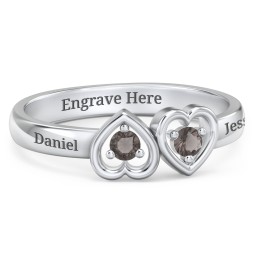 Inverted Kissing Hearts Ring