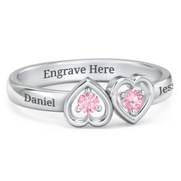 Inverted Kissing Hearts Ring