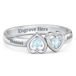 Inverted Kissing Hearts Ring