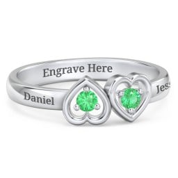 Inverted Kissing Hearts Ring