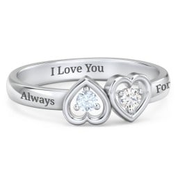 Inverted Kissing Hearts Ring