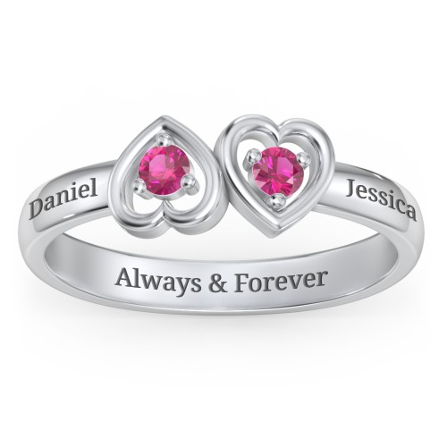 Inverted Kissing Hearts Ring