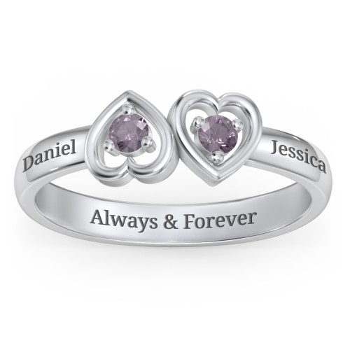 Inverted Kissing Hearts Ring