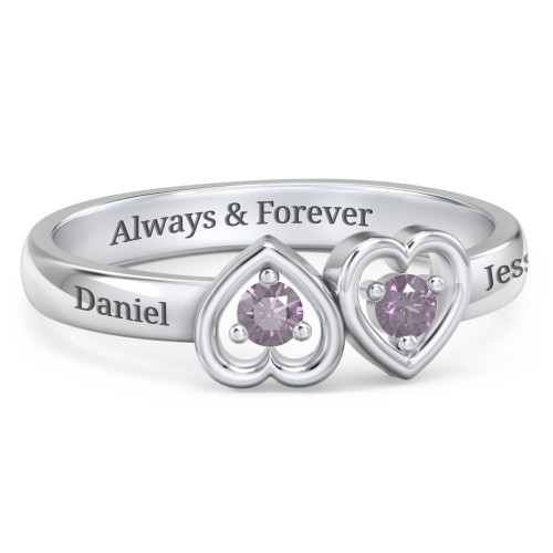 Inverted Kissing Hearts Ring