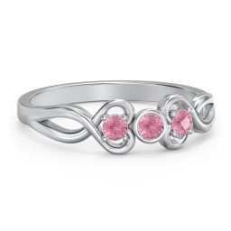 Twin Hearts with Centre Bezel Ring