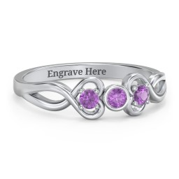 Twin Hearts with Centre Bezel Ring